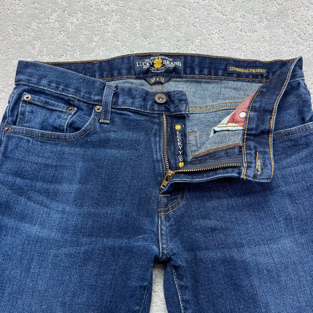 Lucky Brand Jeans Mens 30x32 (32x31.5) Blue Denim 221 Original Straight Med Wash